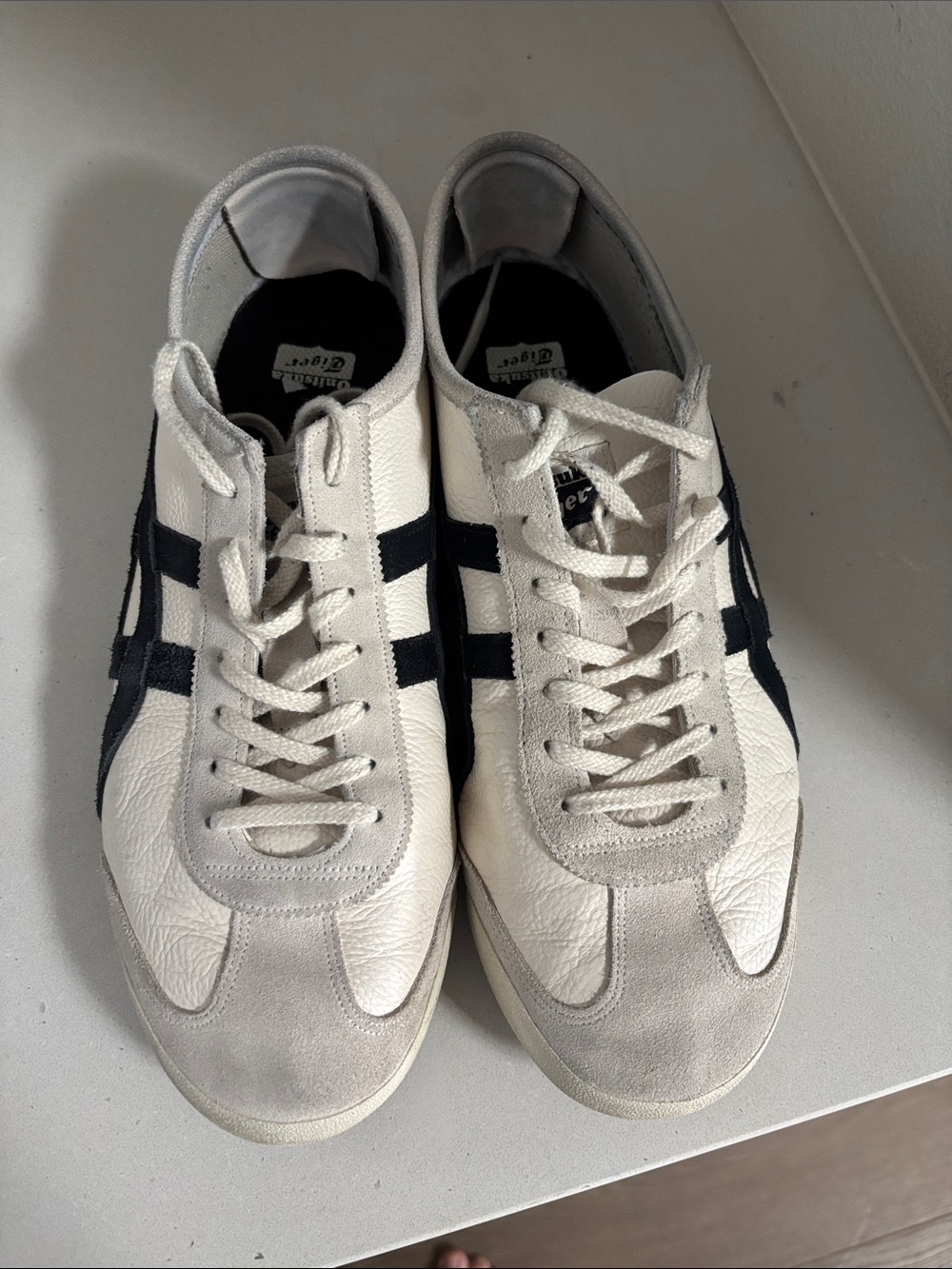 Onitsuka Tiger Mexico 66 Vintage Leather Sneakers In "Birch Black" Size US 10
